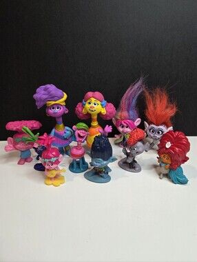 DreamWorks Trolls Mini Figure Toy Lot - Set of 11 - World Tour And More